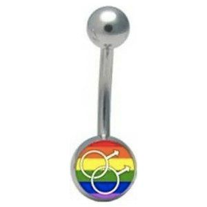 Pride Shack - Rainbow Male Gay Pride Navel / Belly Ring (Gay Body Jewelry)